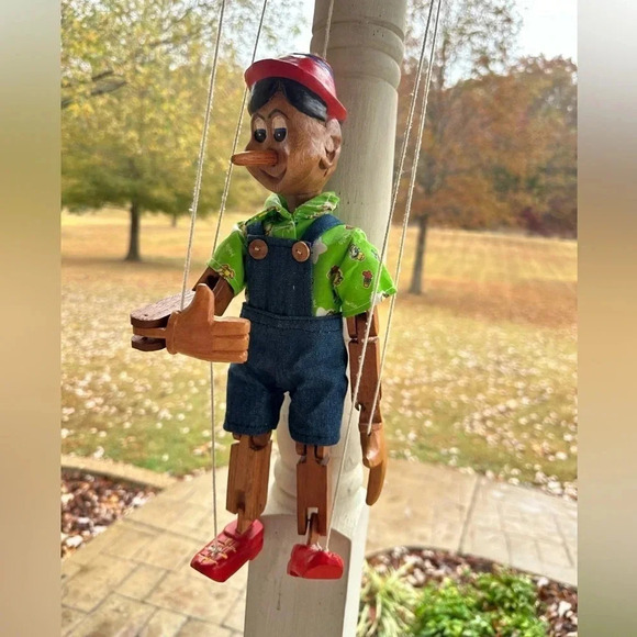 VTG RARE Handmade Pinocchio Beautiful Hand-carved Wooden Puppet Collectible - Picture 5 of 16